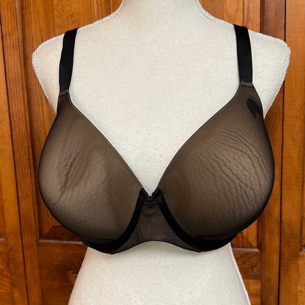 Ambrielle Everyday Full Coverage Underwire Nylon/Spandex Blk Mesh/Tan Lining 40D